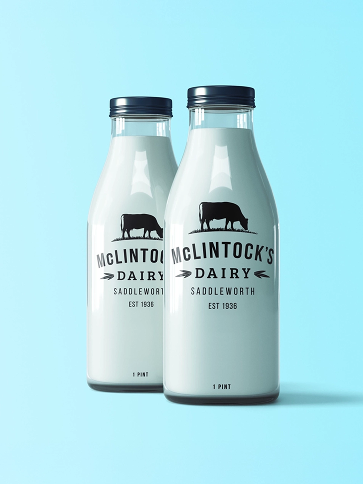 </p>
<h2>McKlintocks Dairy Milk Bottles</h2>
<p>The well known local dairy delivery company asked us to redesign their bottle</p>
<p>